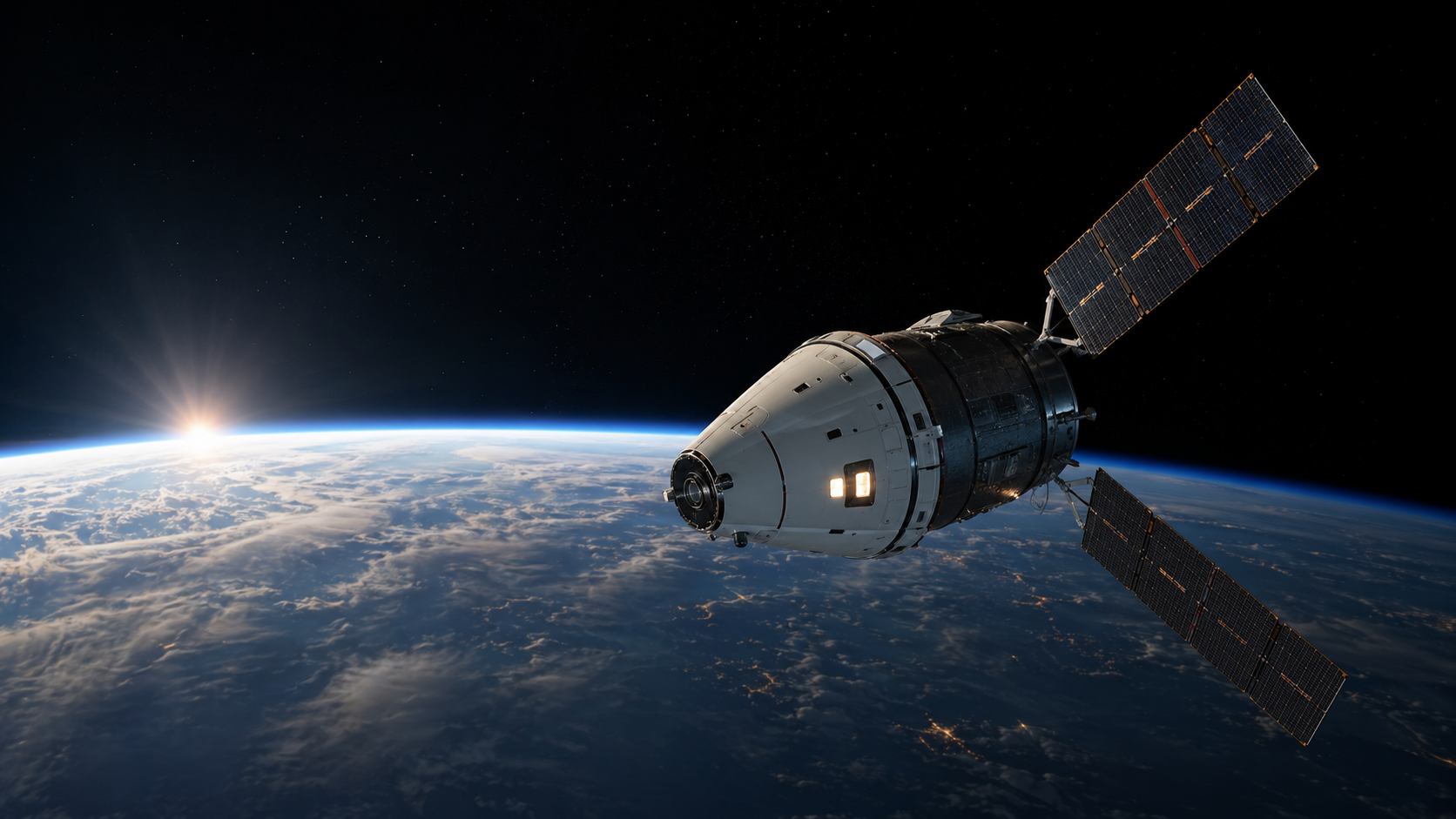 Spacecraft in low Earth orbit